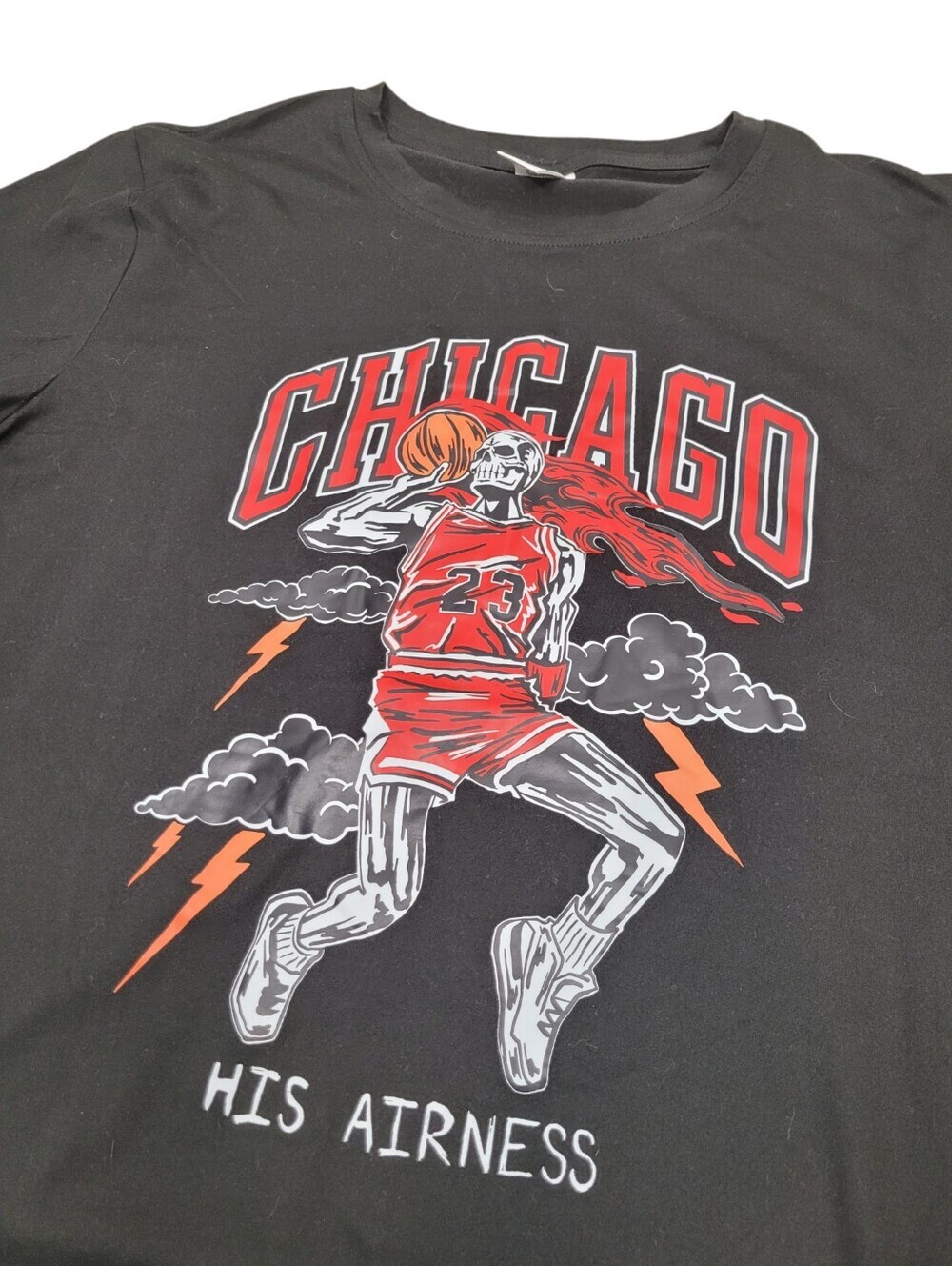 Y2K Chicago Funny Graphic Black & Red Tee T-shirt Top Size: Small